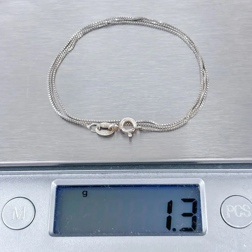 Vintage Italy | Sterling Silver 925 Box Link Chain Necklace | 16